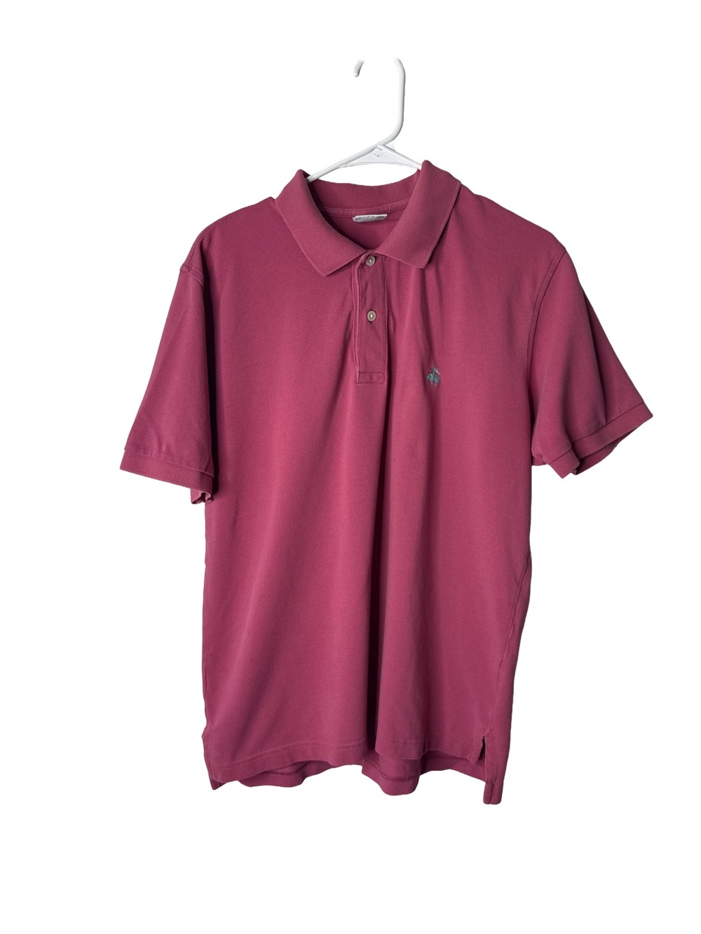 BROOKS BROTHERS Performance Polo Slim Fir Short Sleeve Shirt Sz L Pink Preppy